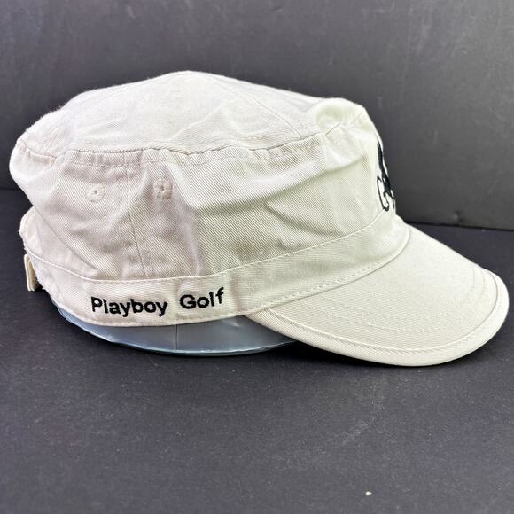 Playboy Bunny Golf Tan Black Limited Ed Baseball Six Panel Hat Unisex Adjustable - Picture 4 of 5